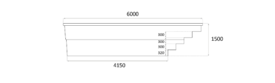 בריכה פלוס+ בריכת פיברגלס - דגם Papeete 600