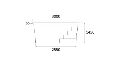 בריכה פלוס+ בריכת פיברגלס - דגם מיני Saba 500 1.45